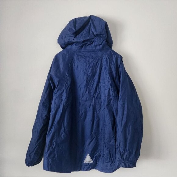 LL BEAN | Windbreaker jacket fleece lined navy girls sz 10 - Picture 2 of 8